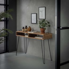 Skriveborde og konsolborde FURBO Aps Konsolbord, 2 skuffer, patineret massiv teak Skriveborde